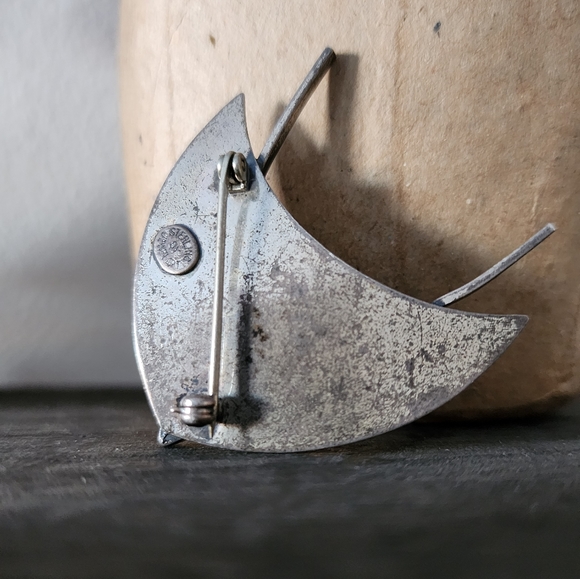 Abstract Modernist Sterling "Star Trek" Brooch By Jewelart - Picture 4 of 5